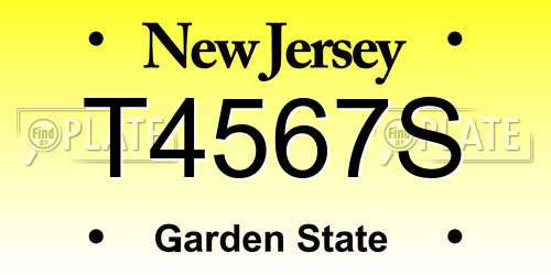 T4567S New Jersey License Plate