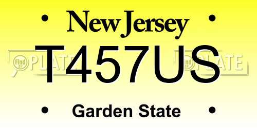 T457US New Jersey License Plate