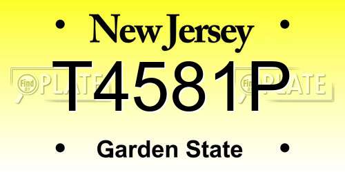 T4581P New Jersey License Plate