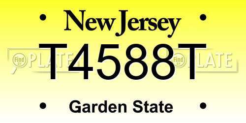 T4588T New Jersey License Plate