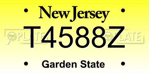 T4588Z New Jersey License Plate