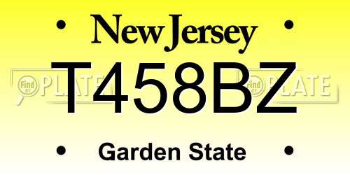 T458BZ New Jersey License Plate
