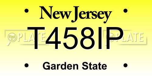 T458IP New Jersey License Plate
