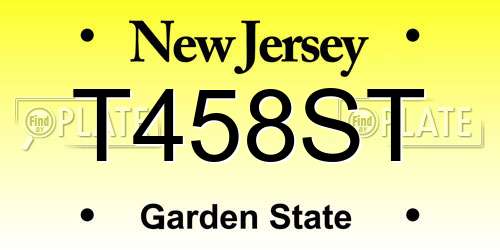 T458ST New Jersey License Plate
