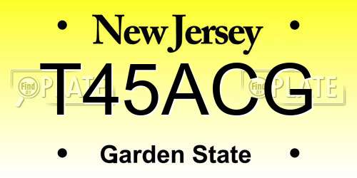 T45ACG New Jersey License Plate