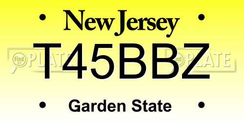 T45BBZ New Jersey License Plate
