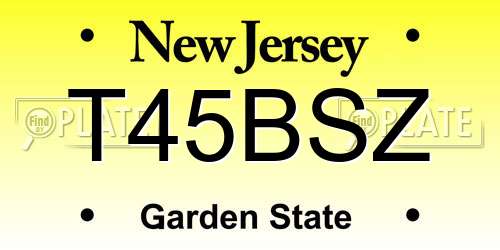 T45BSZ New Jersey License Plate