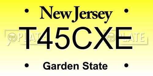 T45CXE New Jersey License Plate