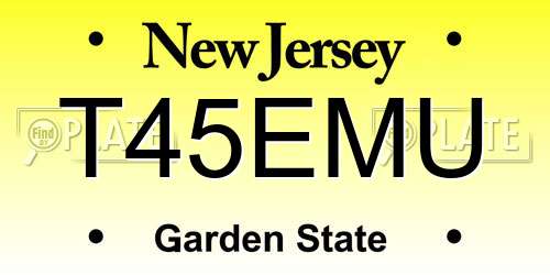 T45EMU New Jersey License Plate