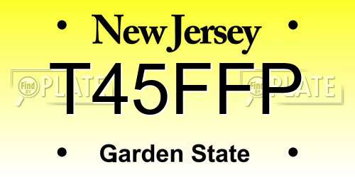 T45FFP New Jersey License Plate