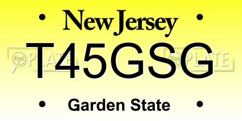 T45GSG New Jersey License Plate