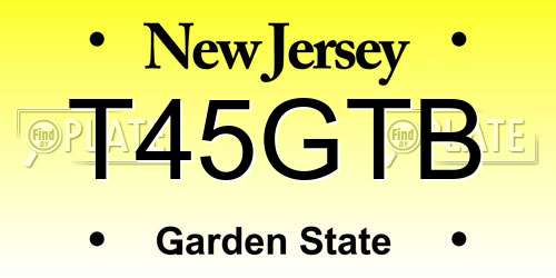 T45GTB New Jersey License Plate