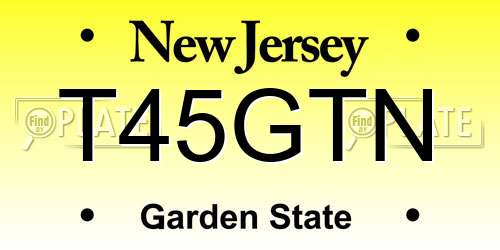T45GTN New Jersey License Plate
