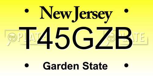 T45GZB New Jersey License Plate
