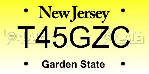 T45GZC New Jersey License Plate