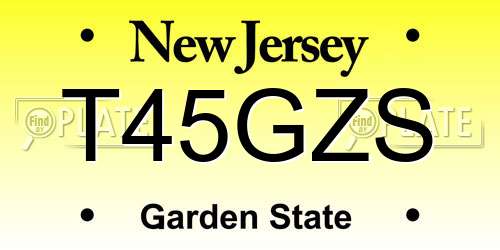 T45GZS New Jersey License Plate