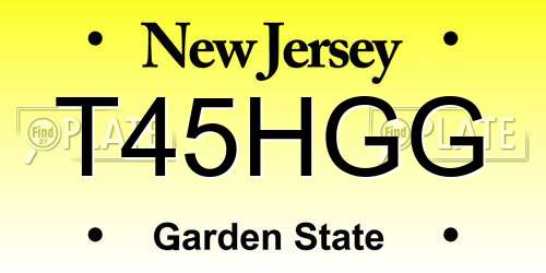 T45HGG New Jersey License Plate