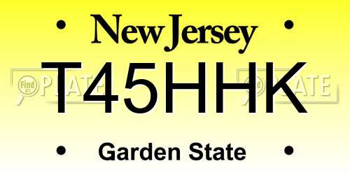 T45HHK New Jersey License Plate
