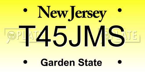 T45JMS New Jersey License Plate