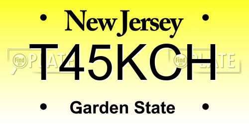 T45KCH New Jersey License Plate