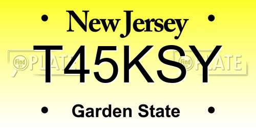 T45KSY New Jersey License Plate