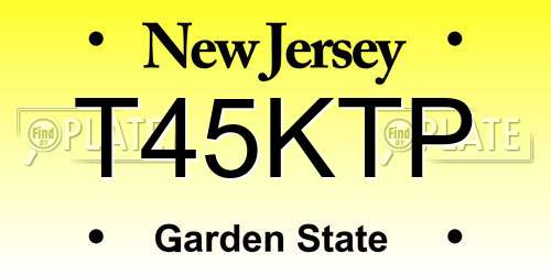 T45KTP New Jersey License Plate