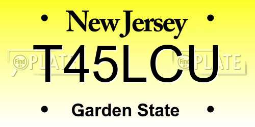 T45LCU New Jersey License Plate