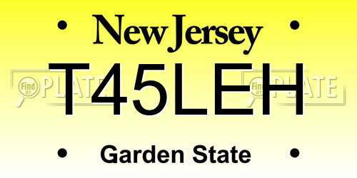 T45LEH New Jersey License Plate