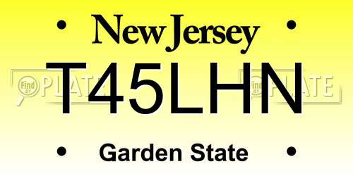 T45LHN New Jersey License Plate