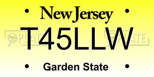 T45LLW New Jersey License Plate