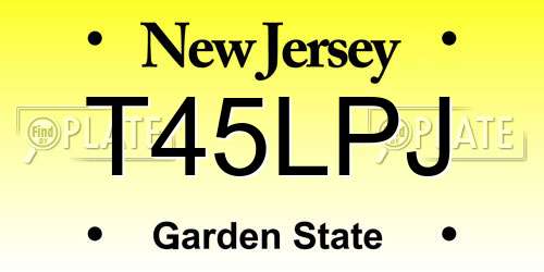 T45LPJ New Jersey License Plate