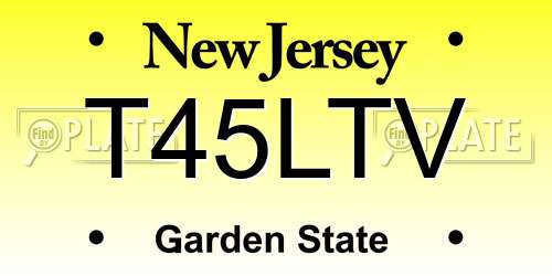 T45LTV New Jersey License Plate