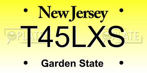 T45LXS New Jersey License Plate