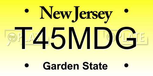 T45MDG New Jersey License Plate