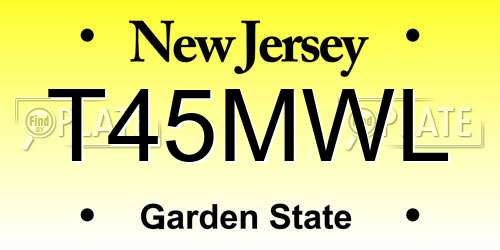 T45MWL New Jersey License Plate