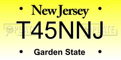 T45NNJ New Jersey License Plate