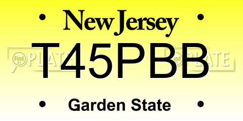 T45PBB New Jersey License Plate