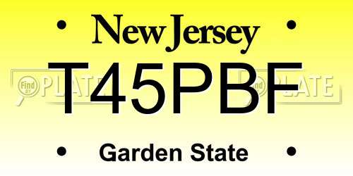T45PBF New Jersey License Plate