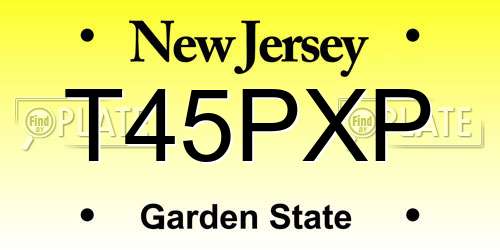 T45PXP New Jersey License Plate