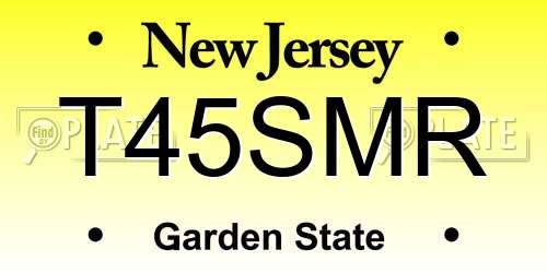 T45SMR New Jersey License Plate
