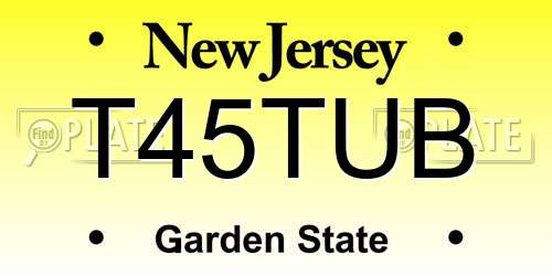 T45TUB New Jersey License Plate