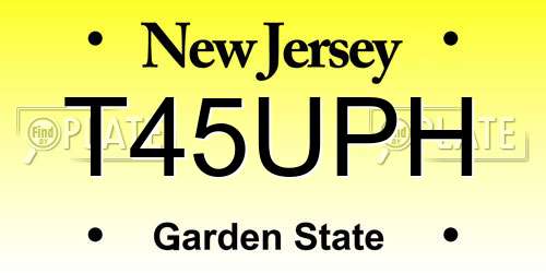 T45UPH New Jersey License Plate