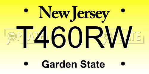 T460RW New Jersey License Plate