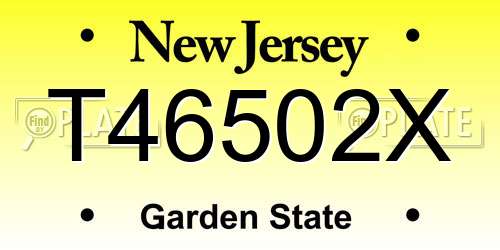 T46502X New Jersey License Plate