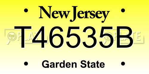 T46535B New Jersey License Plate