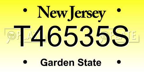 T46535S New Jersey License Plate
