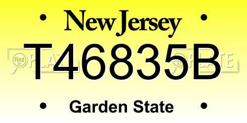 T46835B New Jersey License Plate