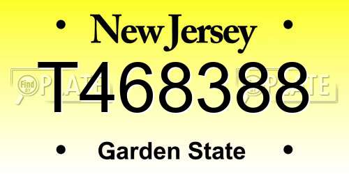 T468388 New Jersey License Plate