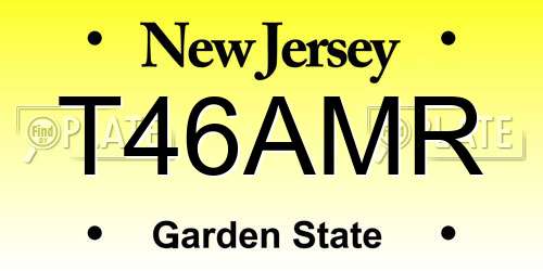 T46AMR New Jersey License Plate
