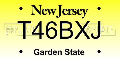 T46BXJ New Jersey License Plate